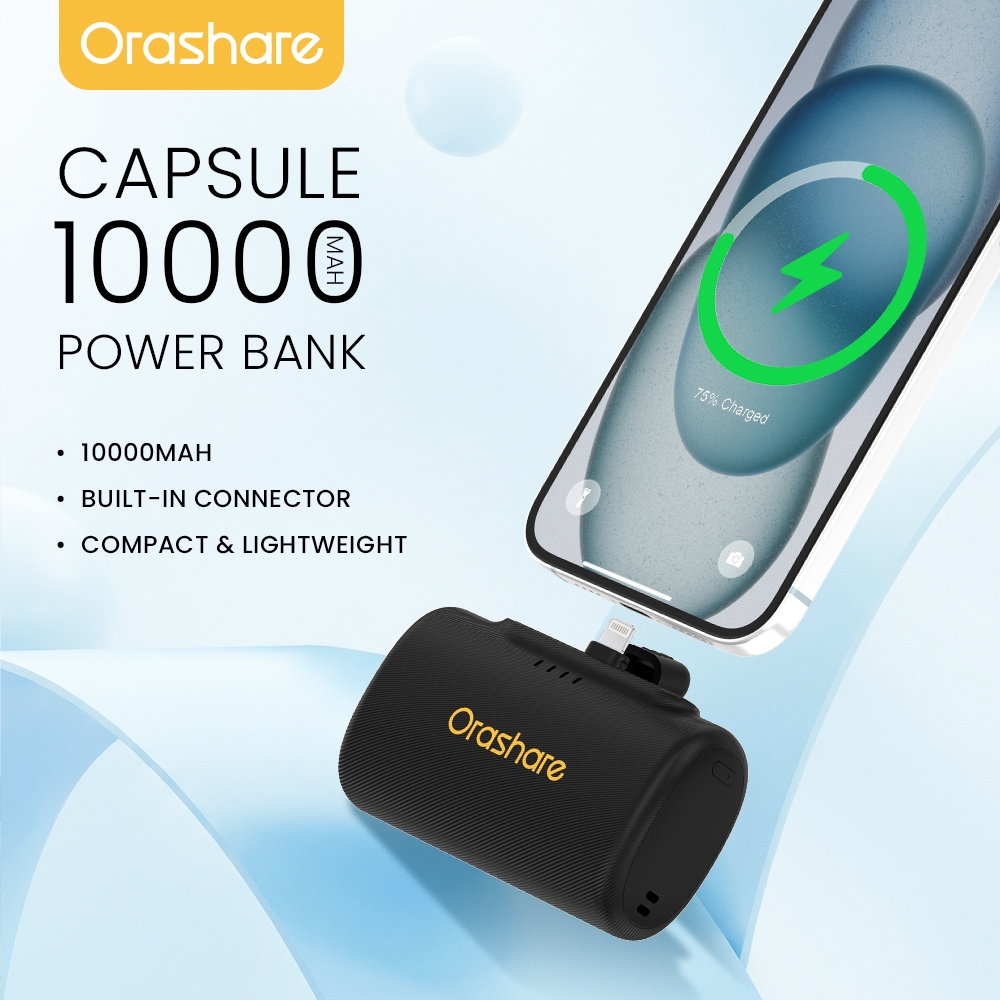 Orashare PN11 Mini Powerbank 10000mAh Fast Charging Built-in IP & USB-C ...