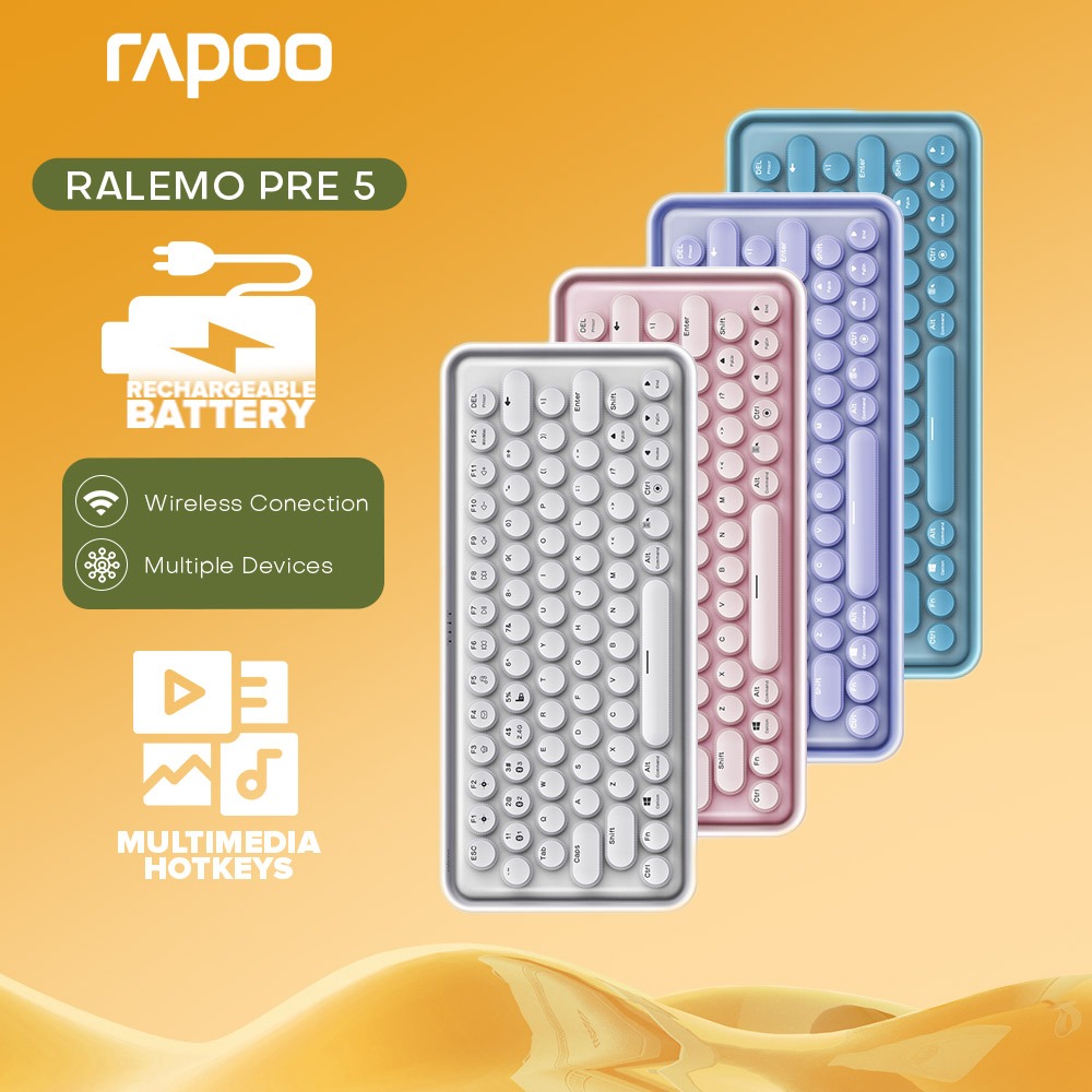 Rapoo Ralemo Pre 5 Multi-mode Wireless Rechargeable Keyboard 2.4G and ...