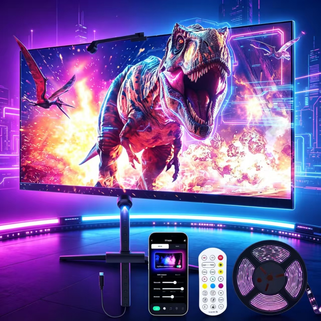 20-85in For TV&PC Monitor LED Backlight with Camera 9.8-16.4ft Strip ...