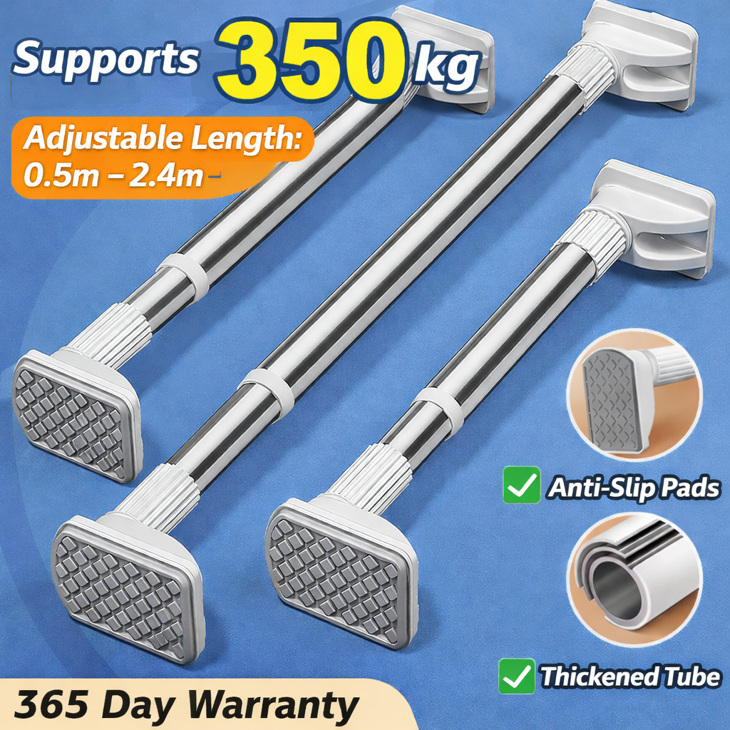 Extendable No Drilling Telescopic Clothes Rod Adjustable Stainless ...