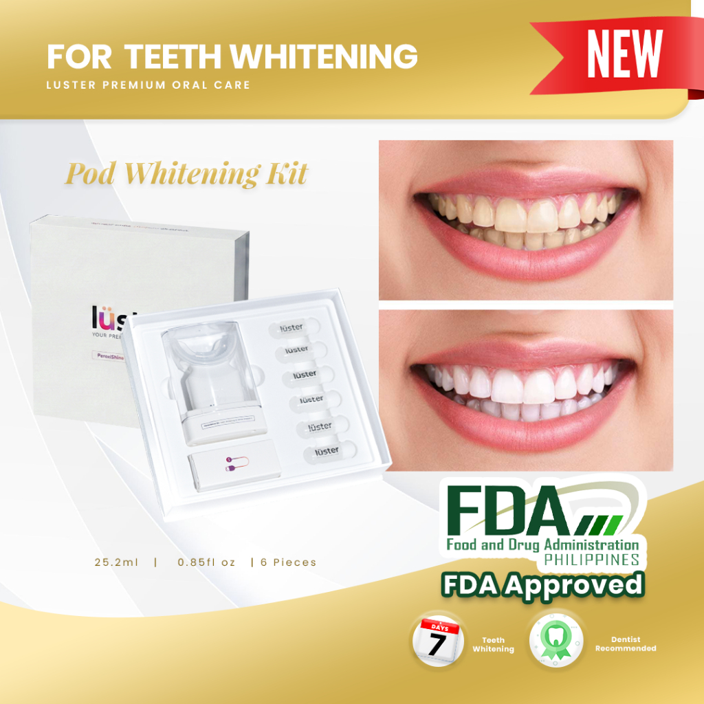 LUSTER Pod Teeth Whitening Kit | LED Whitening Yellow Teeth Removal