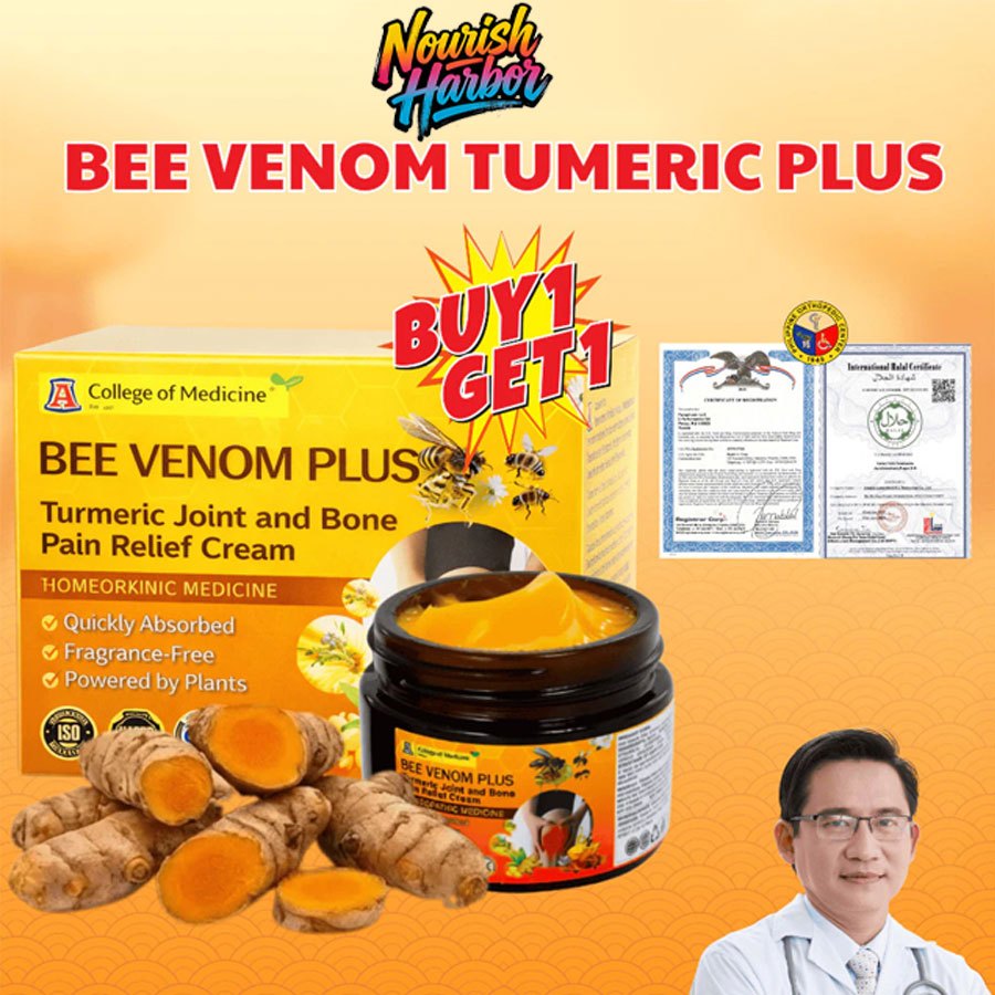 Bee Venom Turmeric Plus Pain Relief Cream Arthritis Gout Joint Back ...