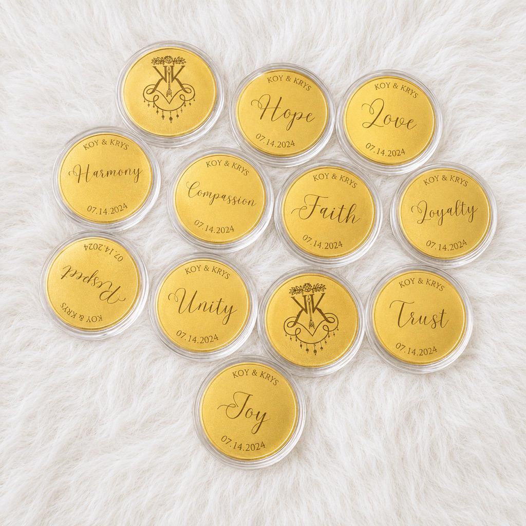 Personalized Laser engraved Unity Coin Arras Arrhae Set | Custom ...