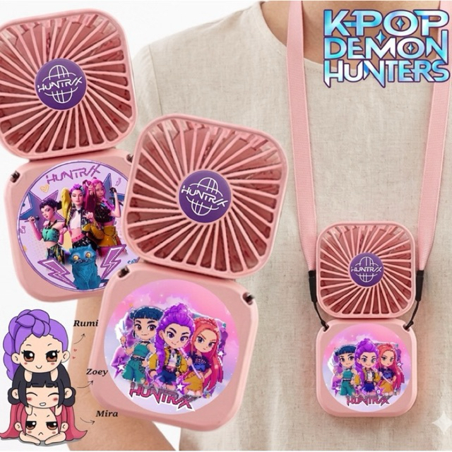 Kpop Demon Hunter Rumi Mini Foldable Hanging Neck Fan | Shopee Philippines