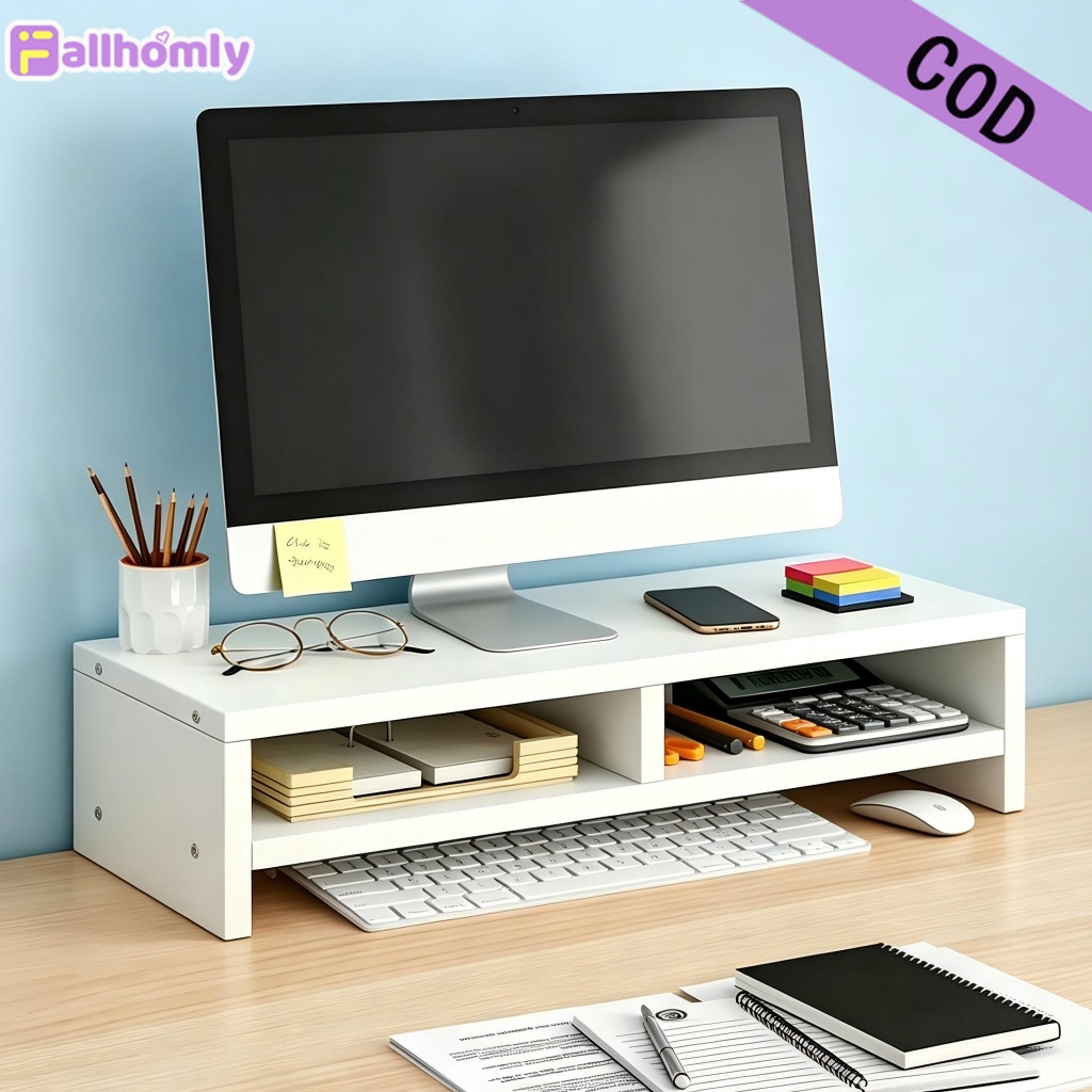 Desktop computer monitor/laptop riser, Wooden desktop stand, Single ...