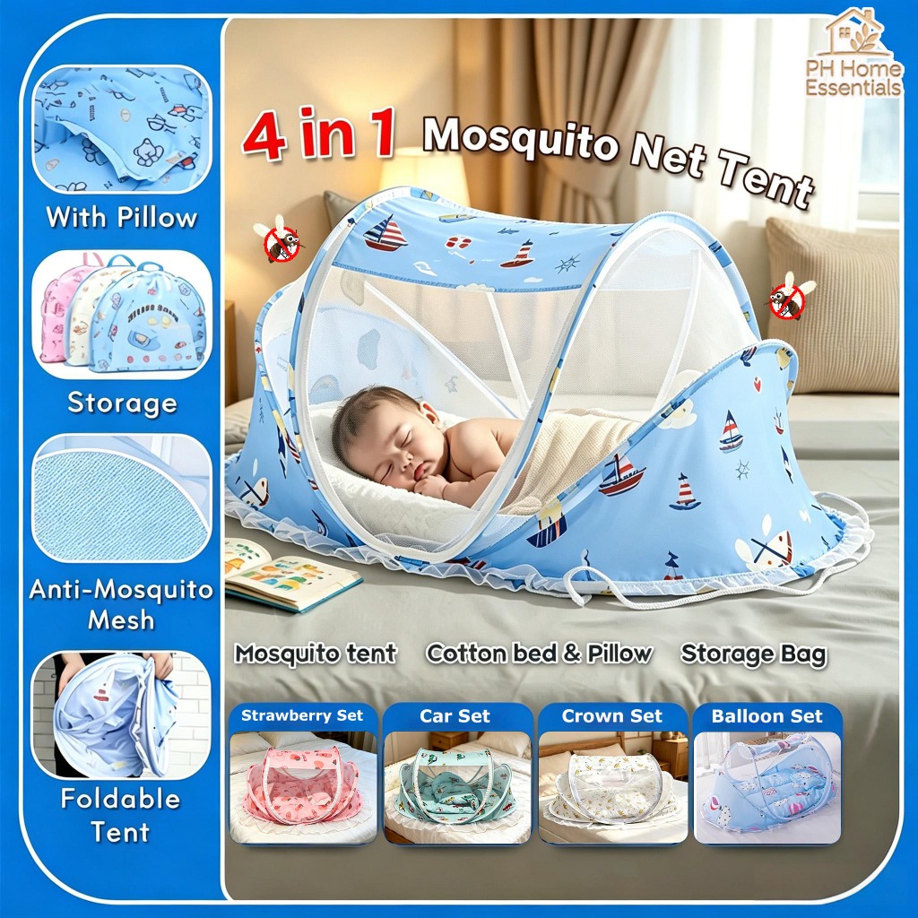 4in1 Baby Mosquito Net With Pillow and Waterproof Zip Big over Folding ...