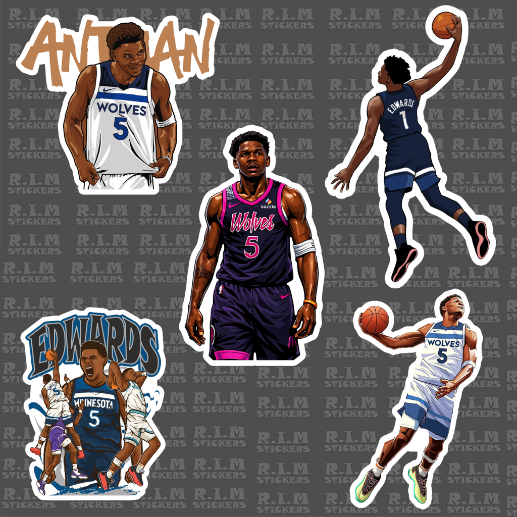 ANTHONY Edwards Timberwolves ANTMAN BASKETBALL NBA Vinyl Stickers ...