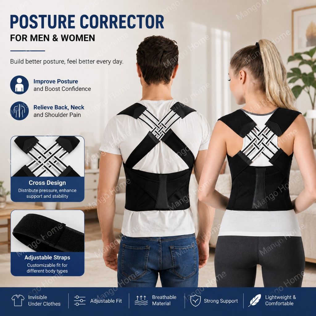 Back Posture Corrector Adjustable Open Shoulder Anti-camel Correction ...