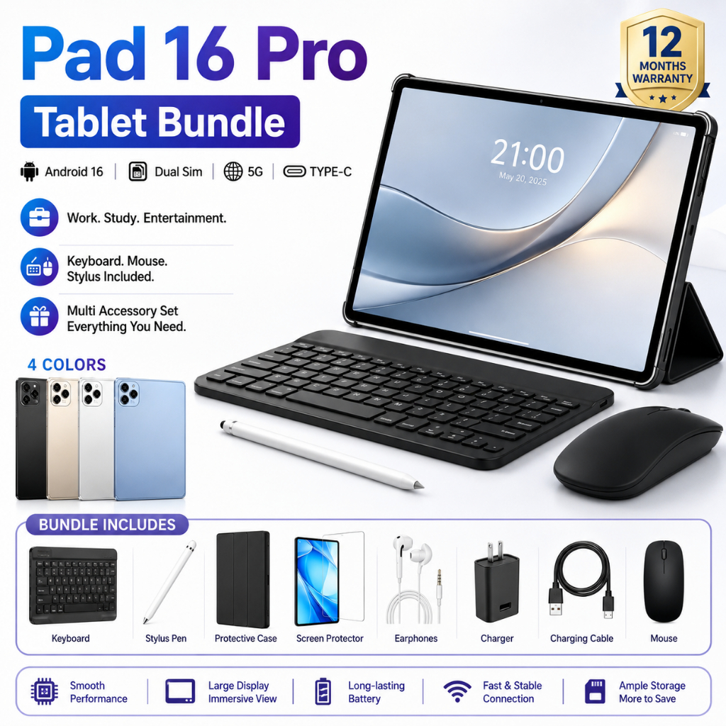 SAM.SUNG Pad 16 Pro Tablets 10.1 Inch Android Tablet 12GB+512GB Dual ...