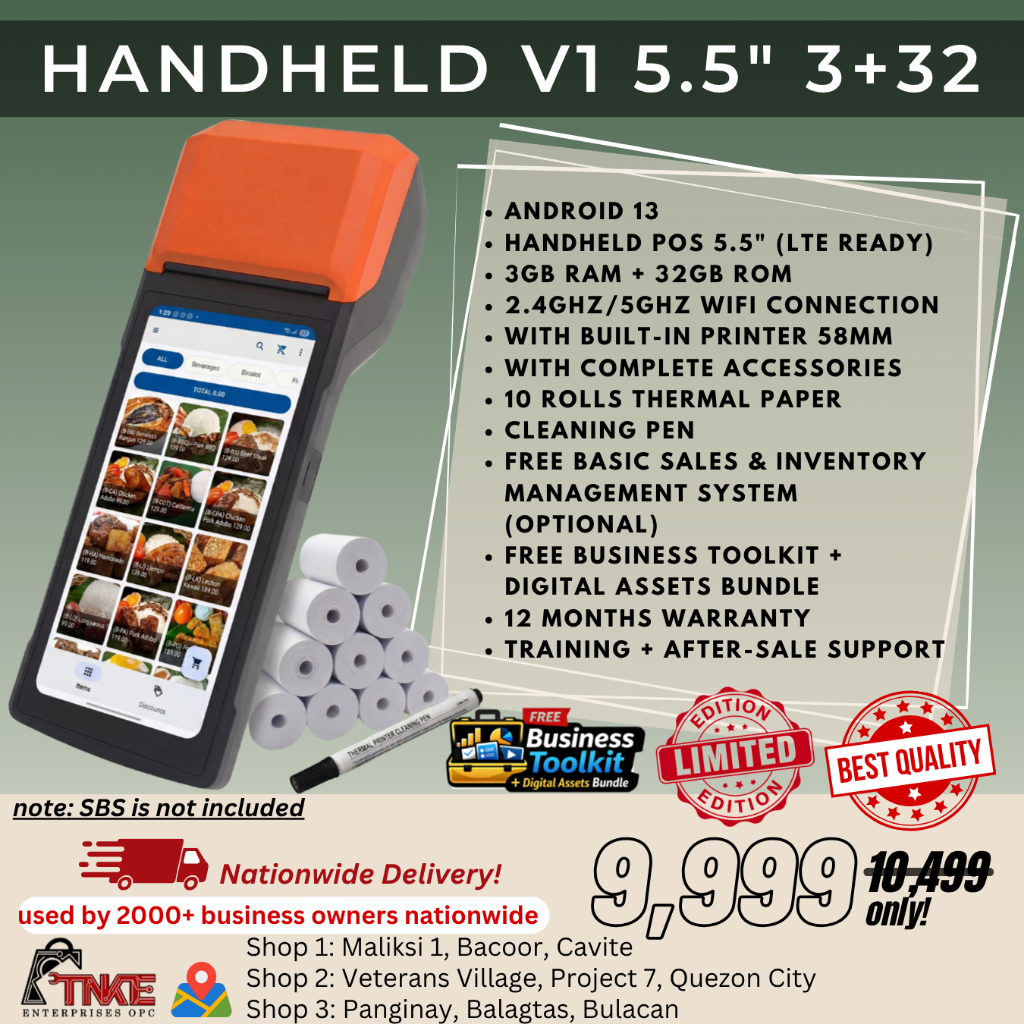 ALL IN ONE HANDHELD DEVICE WITH PRINTER, SCANNER, POS TERMINAL ...
