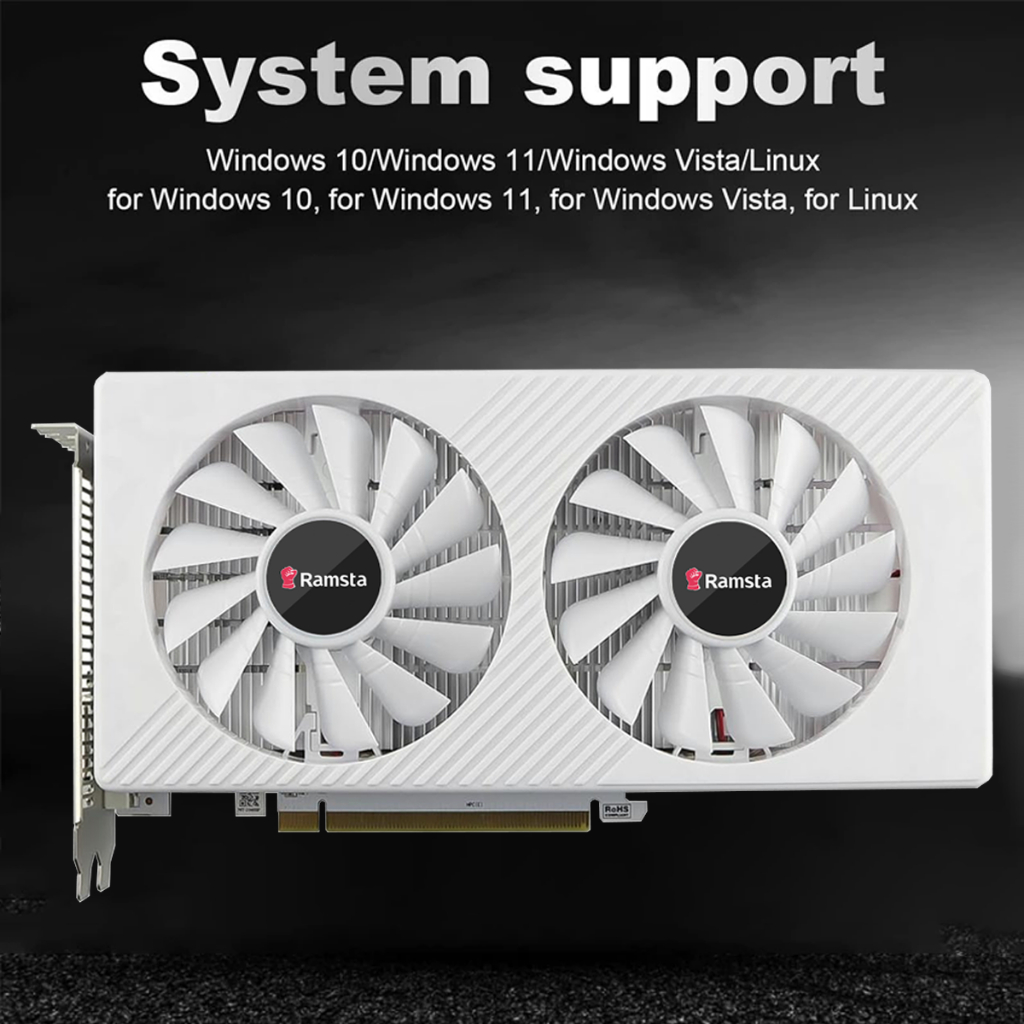 RAMSTA AMD RX580 8GB Graphics Card GDDR5 256Bit Computer GPU Video Card ...