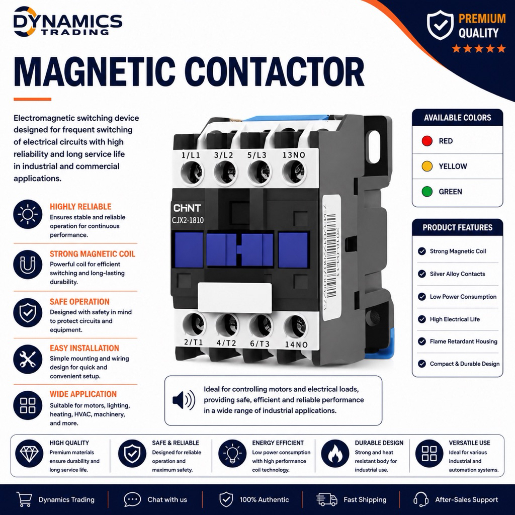 CHINT CJX2 Magnetic Contactor –AC Contactor 220V 50Hz | 690V | 12A 18A ...