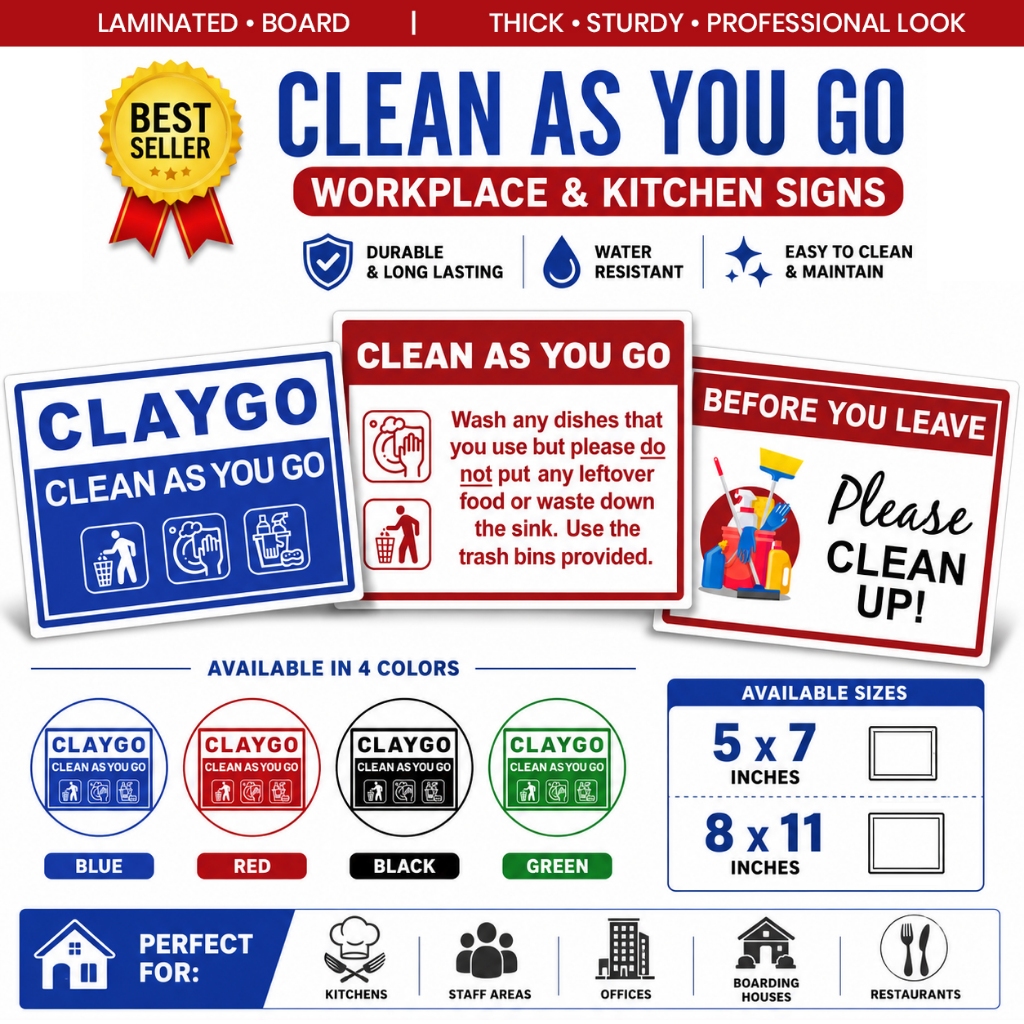 Shop clean as you go signage for Sale on Shopee Philippines