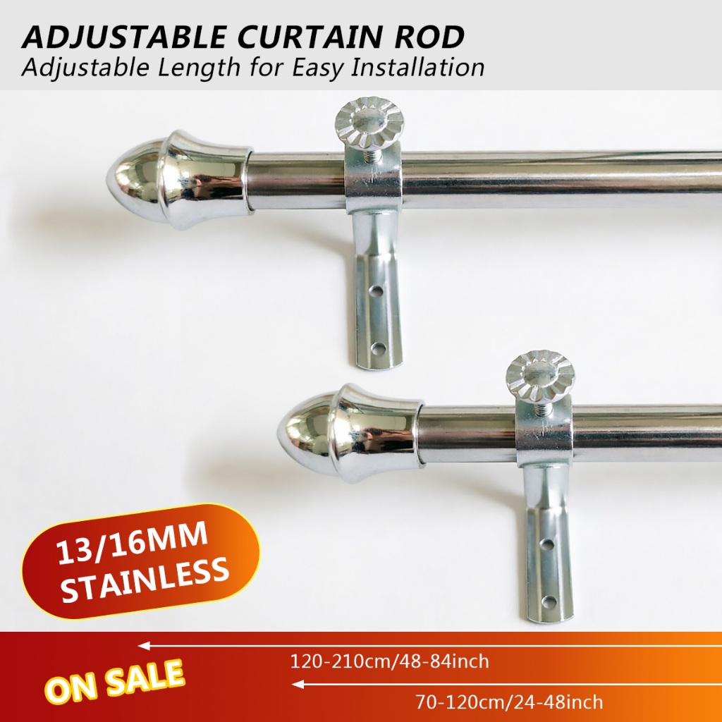 Stainless Steel Extendable Curtain Rod Seamless Heavy Duty Kurtina Pole ...