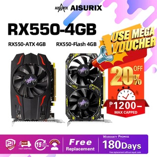 AISURIX 100% Graphics Card RX 550 4GB New Gaming Computer GPU GDDR5 ...