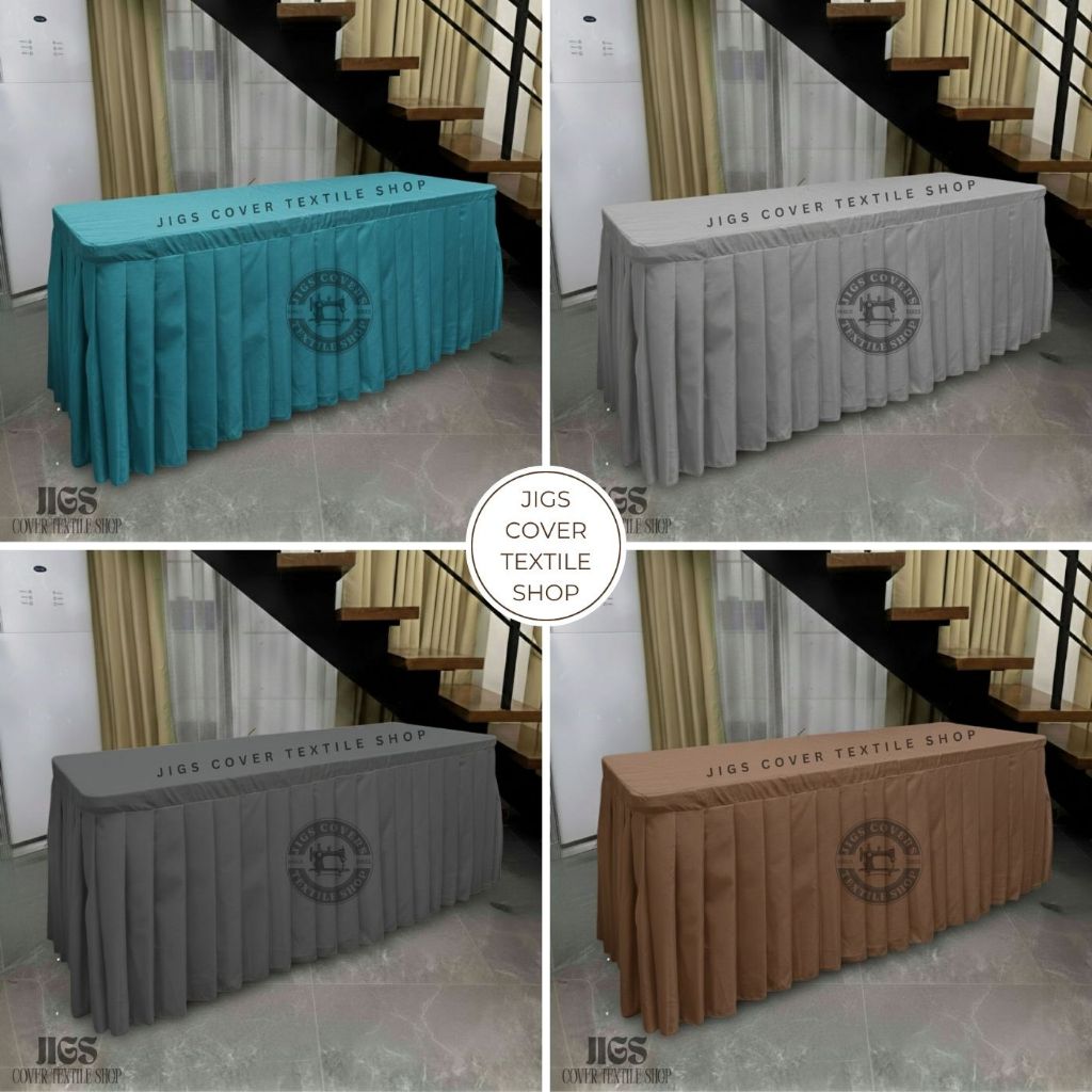4ft and 6ft geena/pongee skirting all sides folding table for all ...