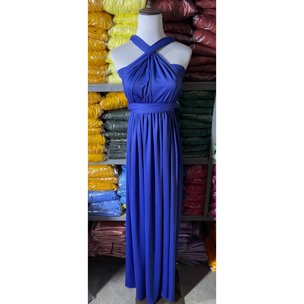 royal blue infinity dress bridesmaid for robe de marie TDY Infinity dress complements Unique Gold Sequin Black Accessory size:S