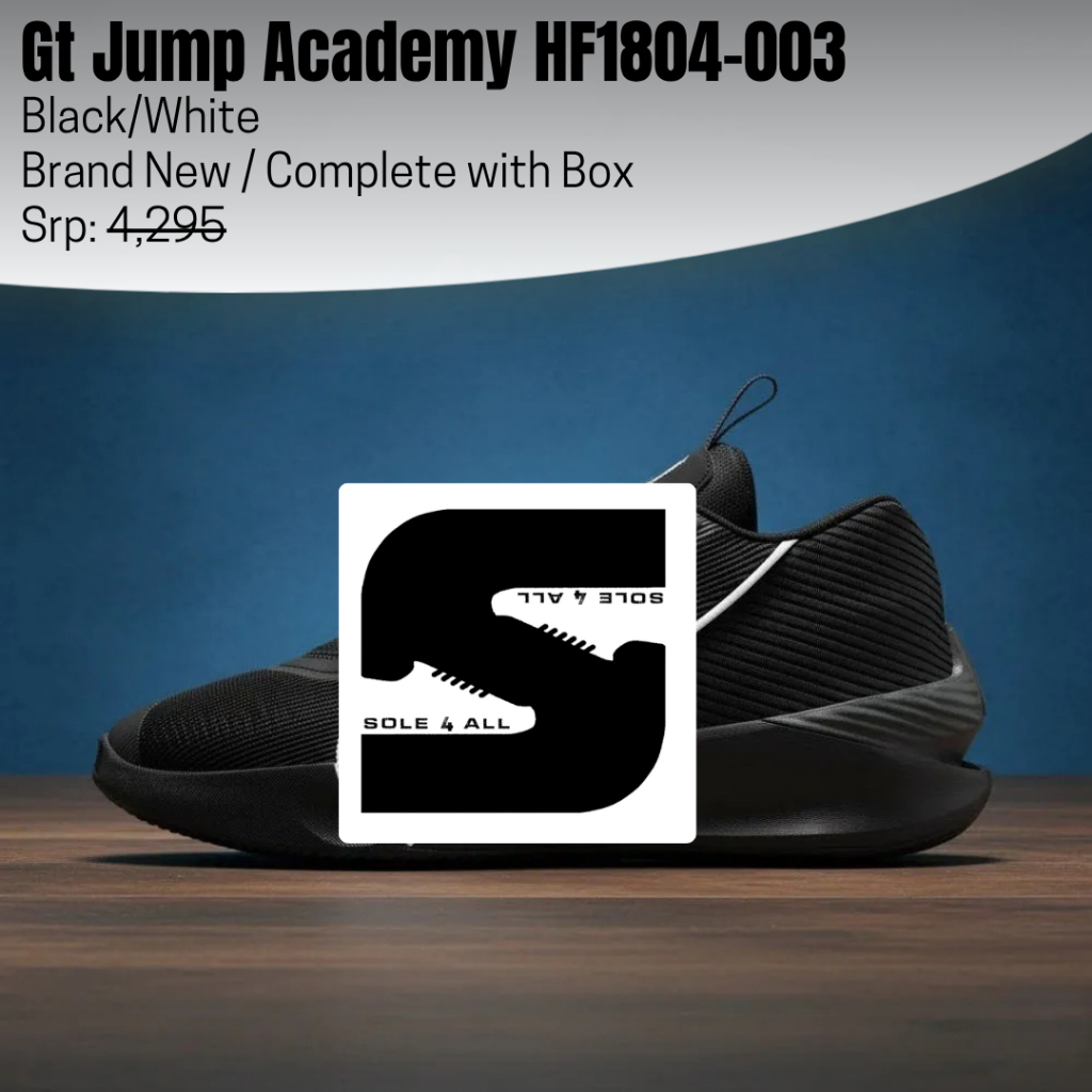 HF1804-003 GT Jump Academy EP Black White Basketball Shoes | Shopee ...