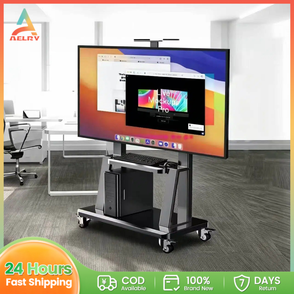32-75 Inch TV Stand Floor Stand Movable TV Rack Stand with Wheels ...