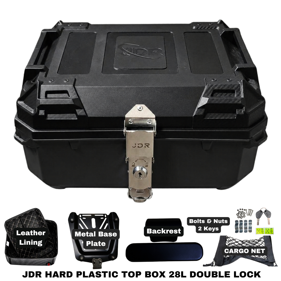 JDR TOP BOX HARD PLASTIC 28L, 36L, 37L, 45L, 55L, 58L, 65L WITH BASE ...
