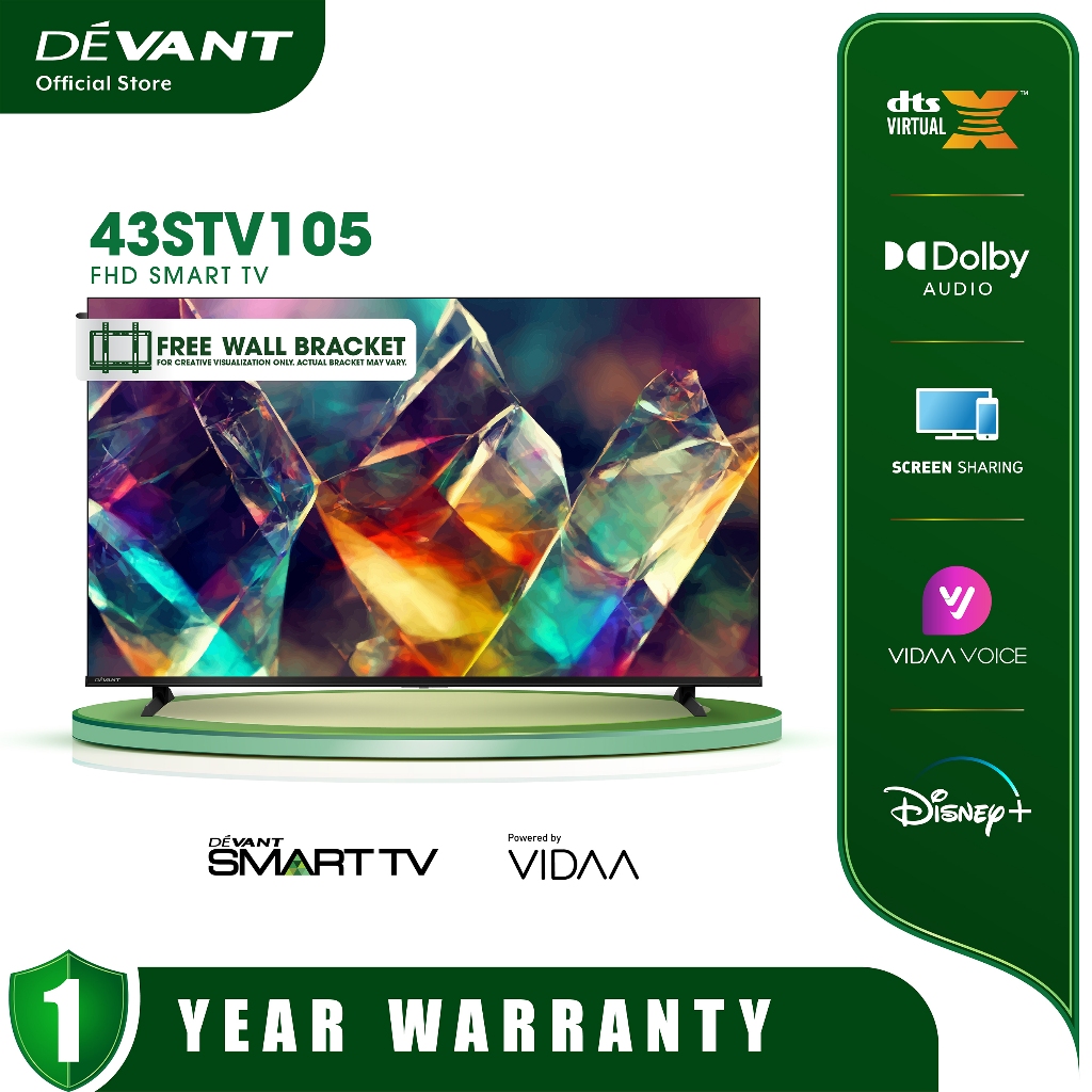DEVANT 43STV105 43 inch Full HD Smart TV - Netflix, Disney+ and FREE ...