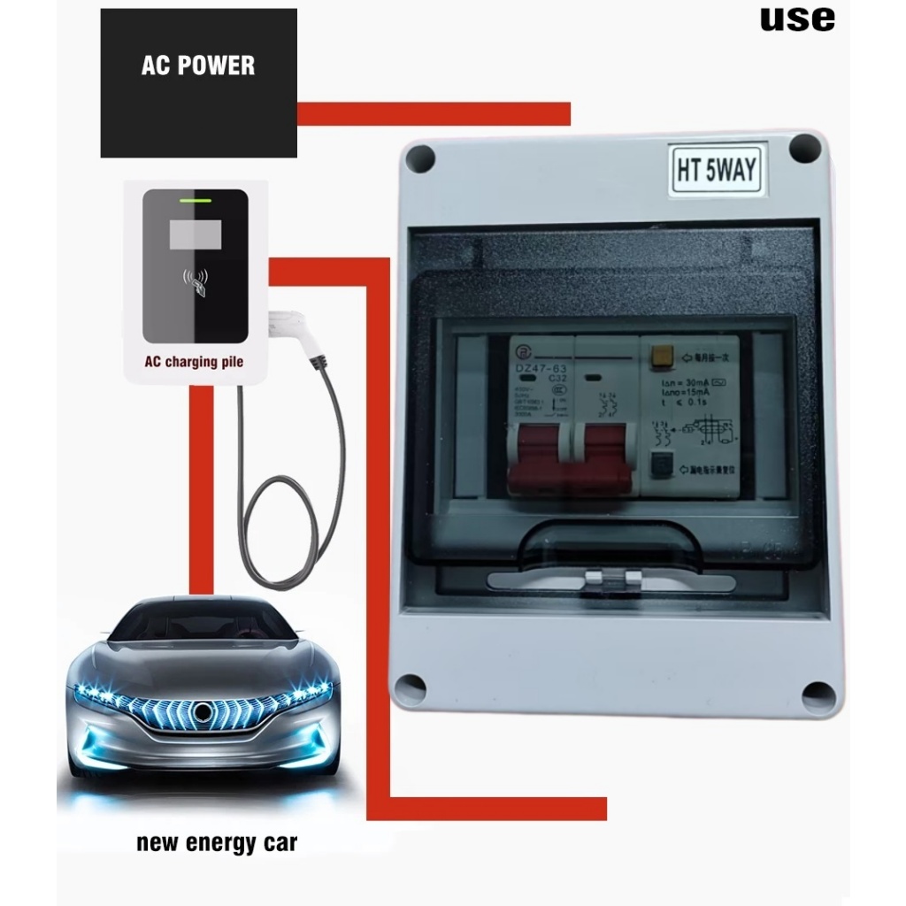 RCD Waterproof Electrical Distribution Box IP65 With AC Circuit Breaker ...
