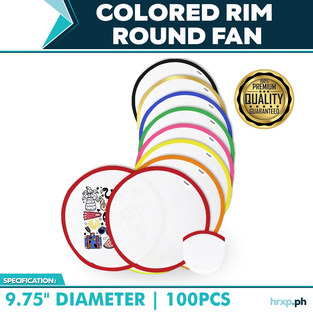 100pcs Sublimation Foldable Round Fan Rim Colored Lining Printable ...