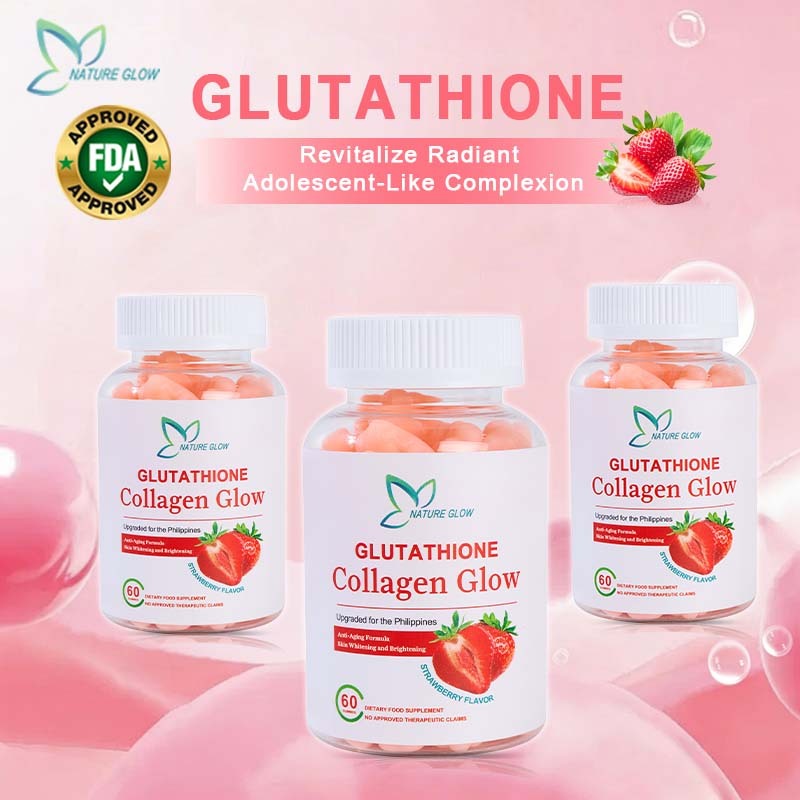 l glutamine and glutathione difference Halal NATURE GLOW Glutathione Collagen Glow Anti-Aging Whitening Skin with  Collagen Vitamin 60 Gummies main image 1