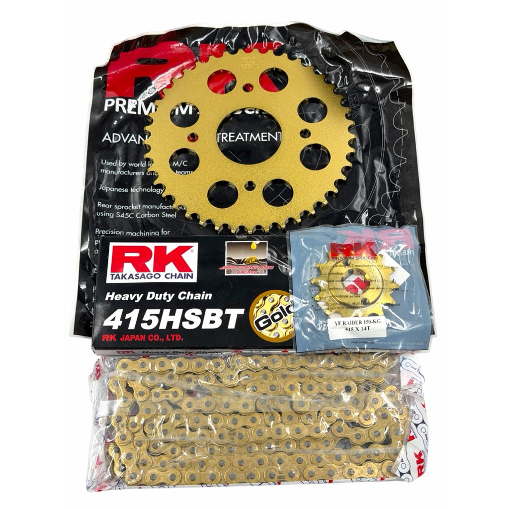 RK RACING CHAIN & SPROCKET #415 (MANIPIS) RAIDER150 Fi/REBORN / COMBAT ...