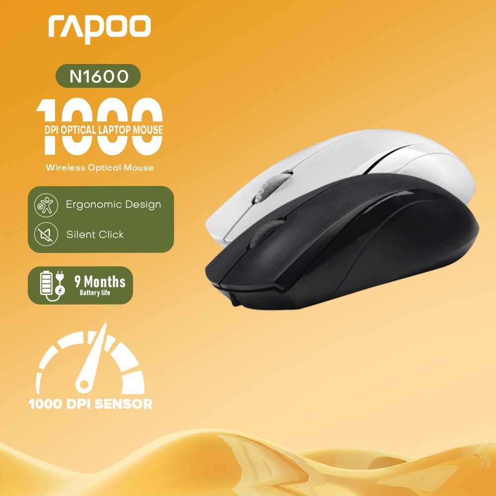 Rapoo N1600/N1200 Optical Ergonomic Silent Wired Mouse 1000 DPI for ...