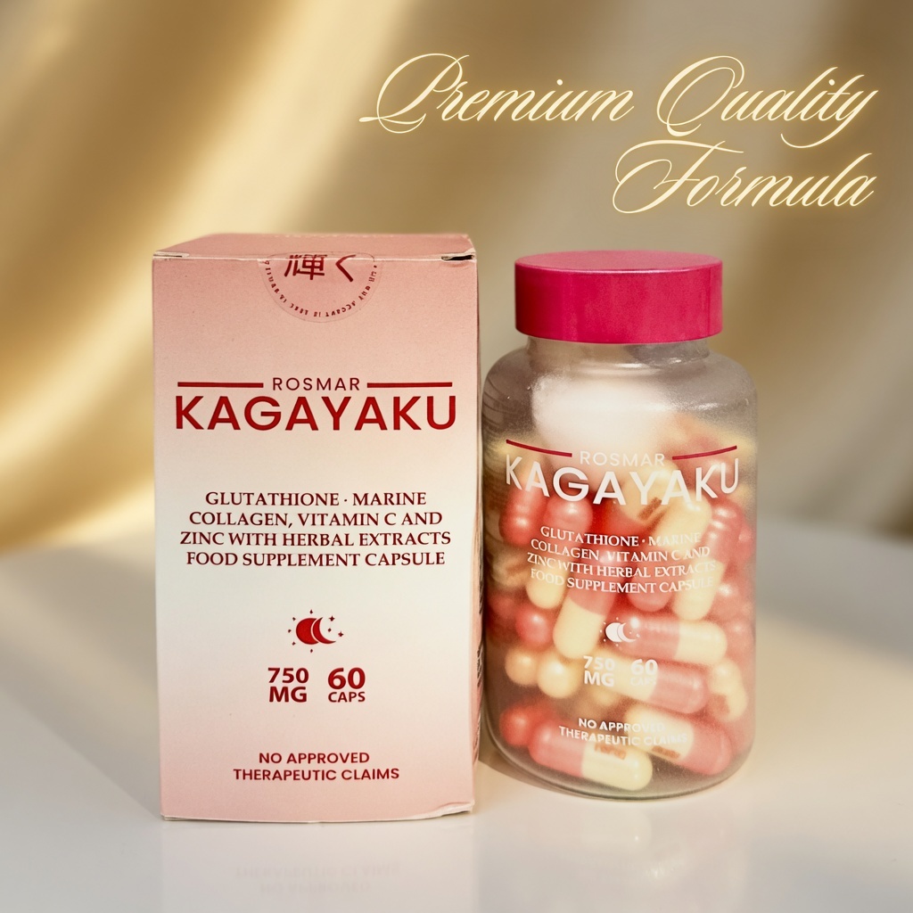 Rosmar Kagayaku Capsule Glutathione Collagen Whitening Supplement 60  Capsules Trending PH | Shopee Philippines
