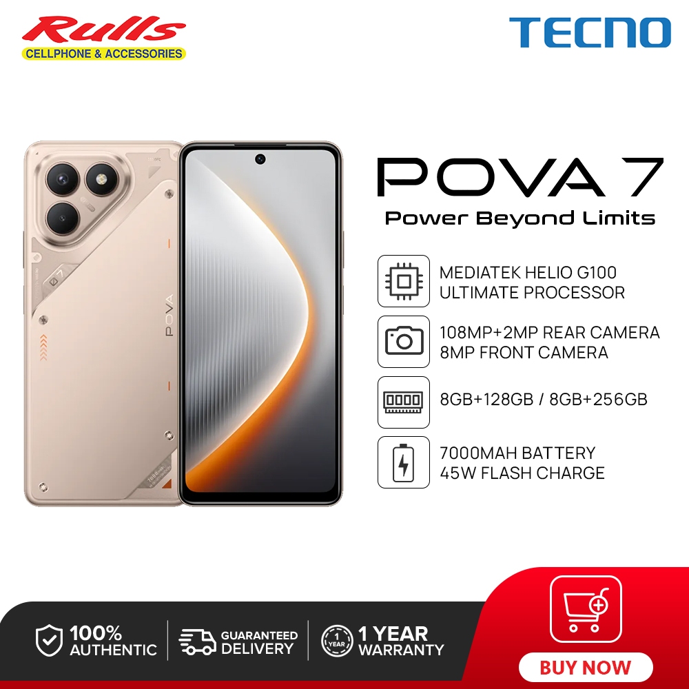 [NEW] TECNO POVA 7 Smartphone | 8GB+256GB | MTK Helio G100 Ultimate ...