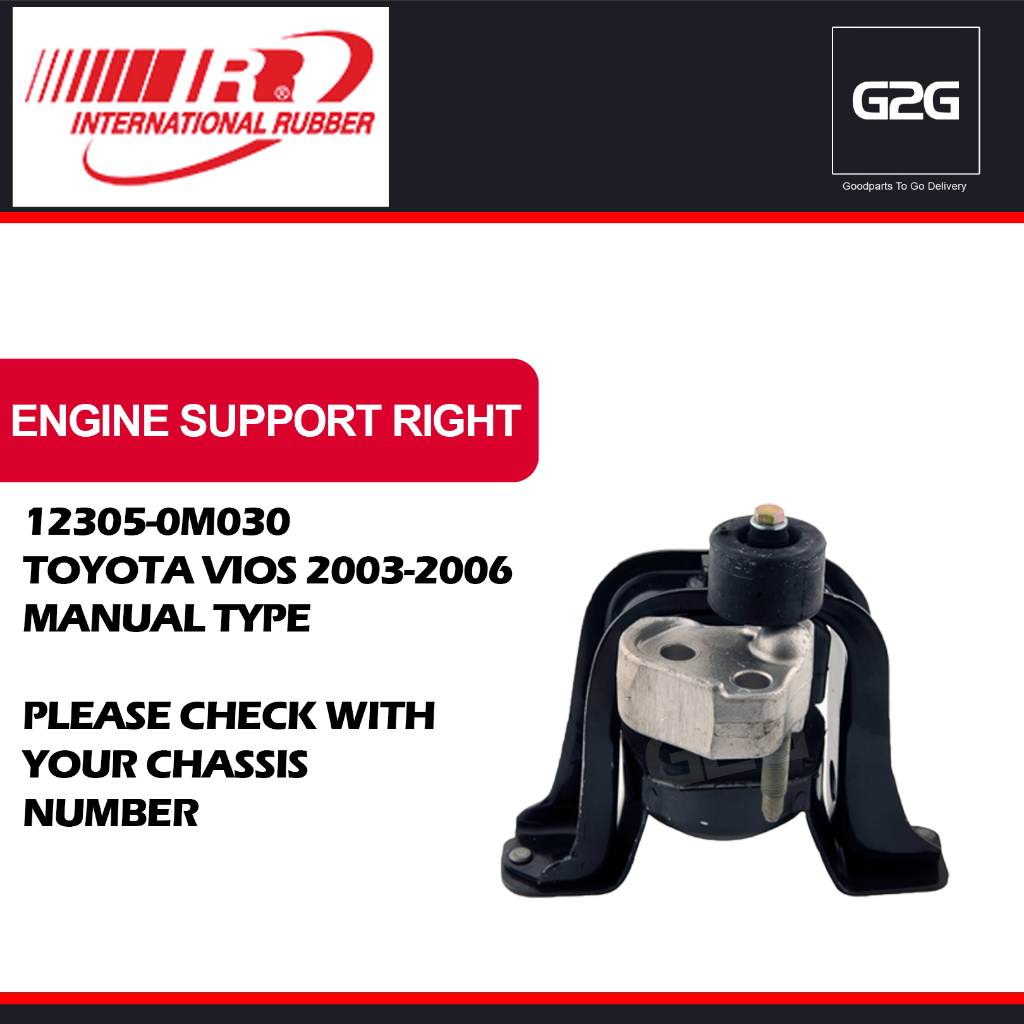 Engine Support Right International Rubber 12305-0M030 Toyota Vios 2003 ...