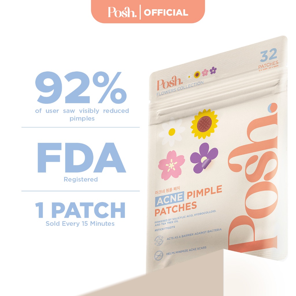 FLOWERS Posh Skin Pimple Patch 32pcs - Hydrocolloid Acne Spot Pimple ...