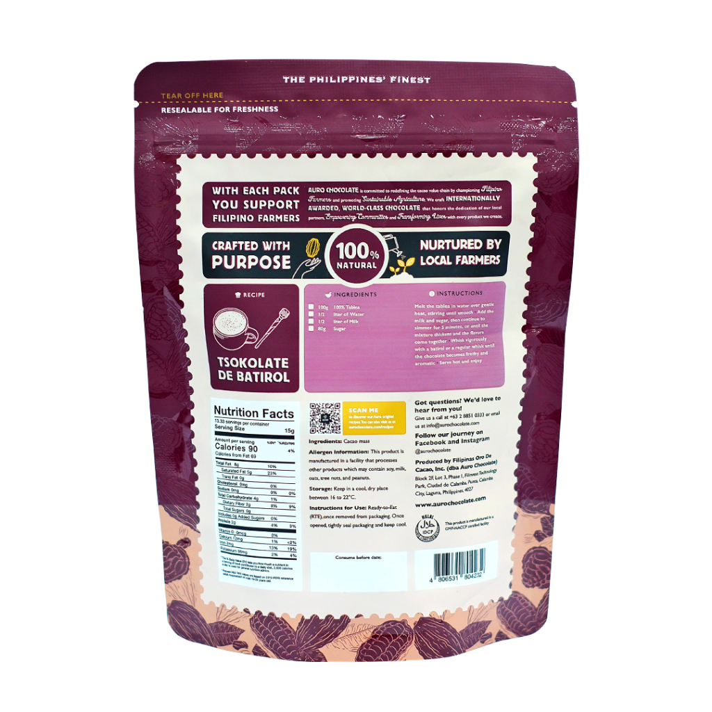 Auro Chocolate 100% Unsweetened Tablea Coins (200g) | Shopee Philippines