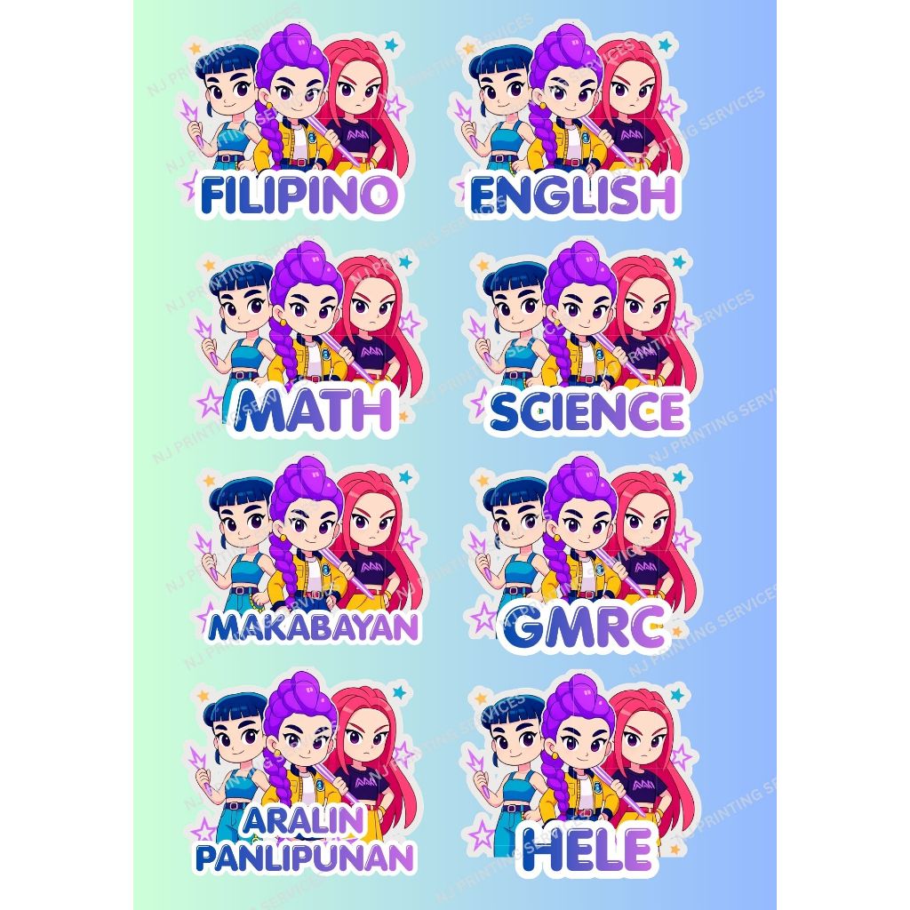 CUSTOMIZED SUBJECT STICKER FOR STUDENTS-10 PCS /SET-COLORFUL-HIGH ...