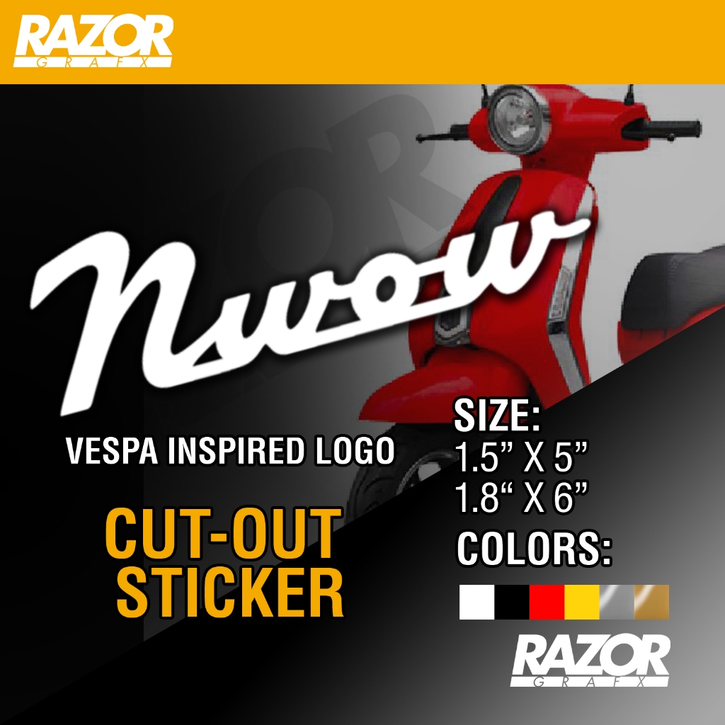 Nwow Word Logo Decal Sticker - Vespa inspired | Shopee Philippines