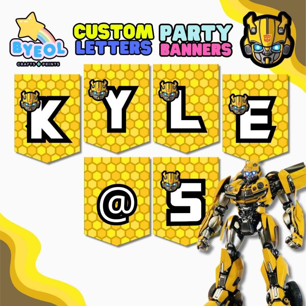BUMBLE BEE TRANSFORMERS INSPIRED byeolprints CUSTOMIZED LETTERS ...