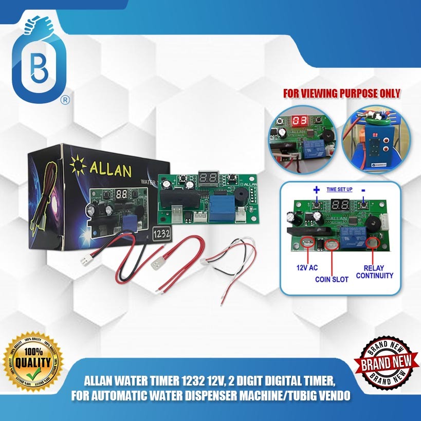 ALLAN WATER TIMER 1232 12V, 2 DIGIT DIGITAL TIMER, FOR AUTOMATIC WATER ...