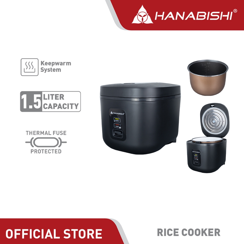 Hanabishi Square Rice Cooker HSQRC15BLK | Shopee Philippines
