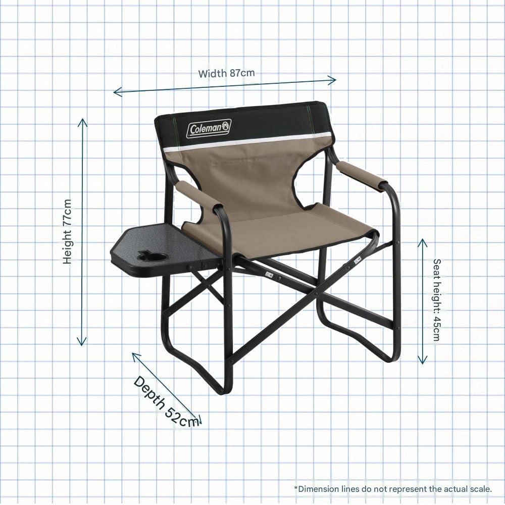 Coleman Side Table Deck Chair Folding Outdoor Camping Chair