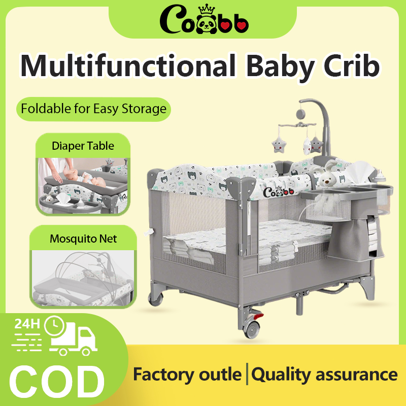 COCOBB Baby Swing Crib Multifunctional Liftable Stitching Co-Sleeper ...