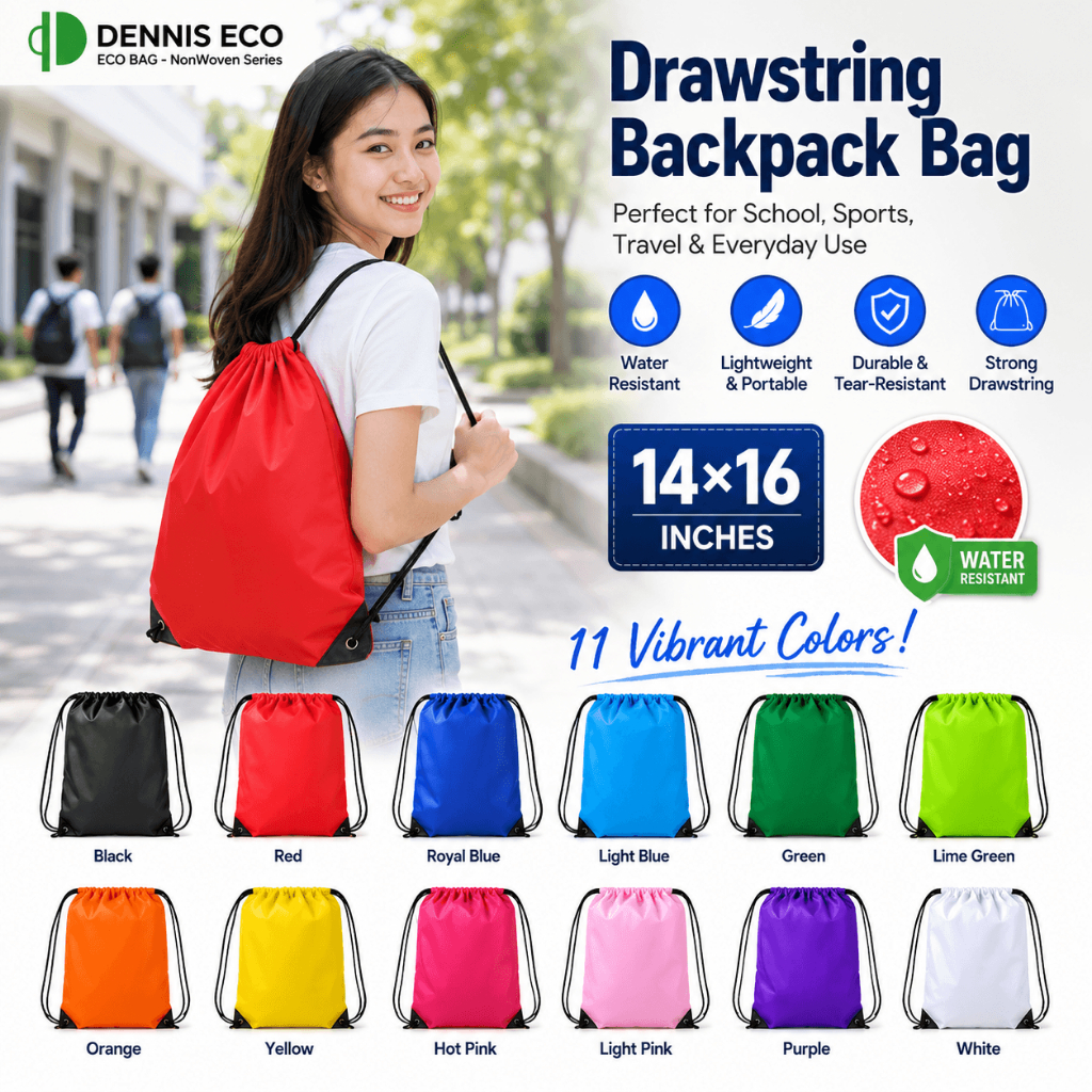 220D Nylon String bag Plain Back pack design Polyester Drawstring bag ...