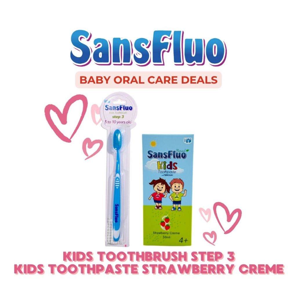 SansFluo Natural Kids Toothpaste Strawberry Creme 50ml with SansFluo ...