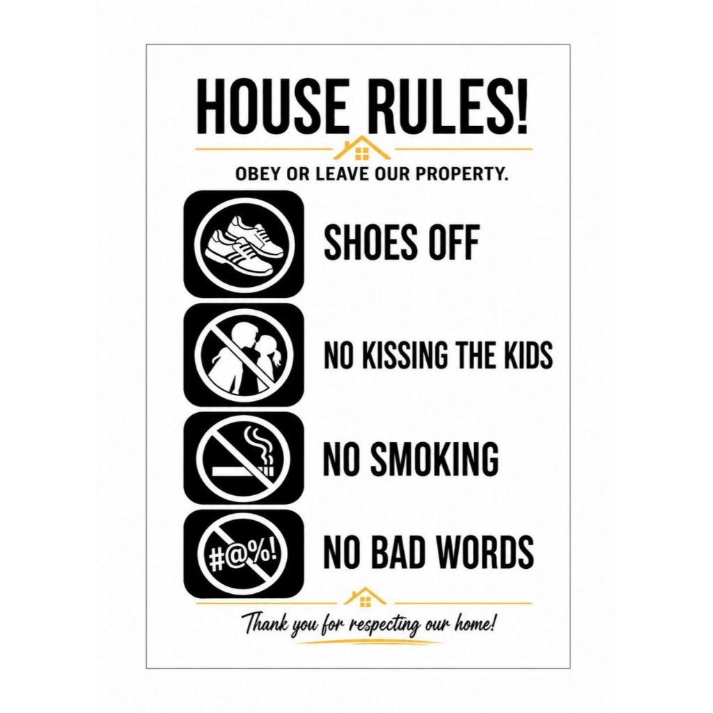 SIGNAGE - HOUSE RULES - PVC PLASTIC MATERIAL SIGNAGE | Shopee Philippines