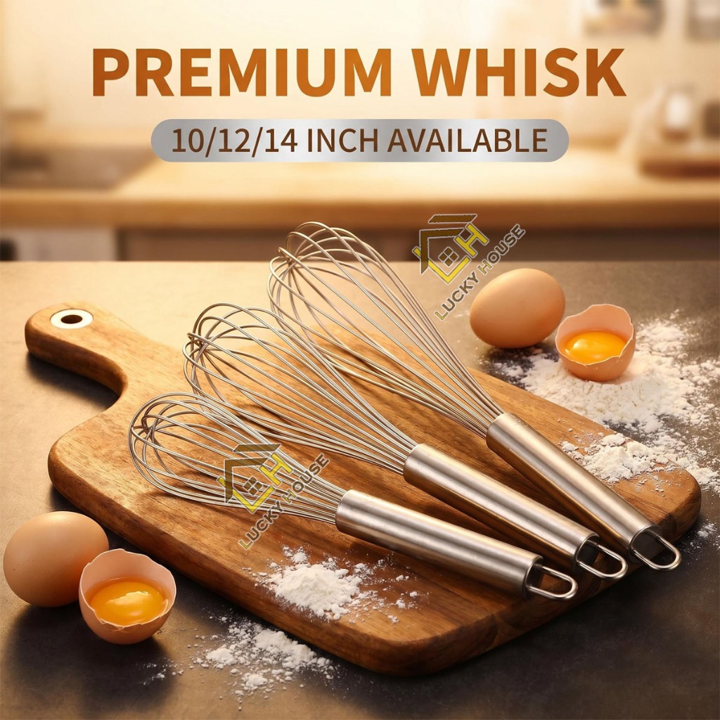 Heavy Duty Thickened Wire Whisk Stainless Steel Egg Beater for Baking ...