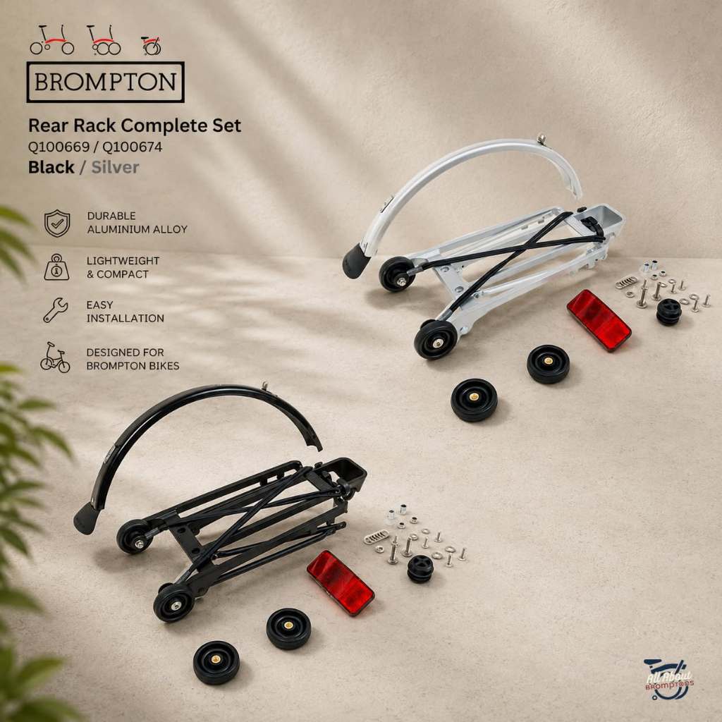 AAB ORIGINAL BROMPTON Rear Rack Set Complete with Mudguard and 4pcs ...