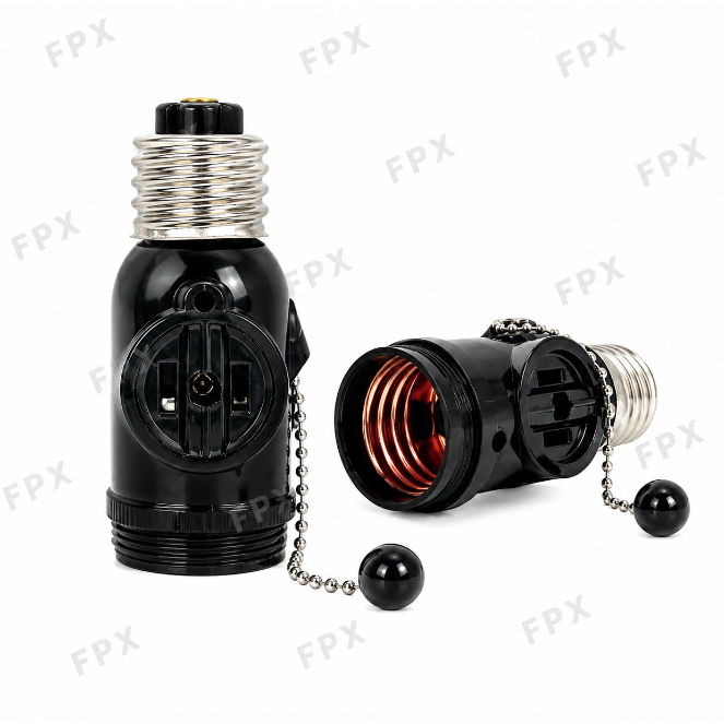 ROYU Extension Outlet- Surface Switch- Rubber Plug Adapter Pull Chain ...