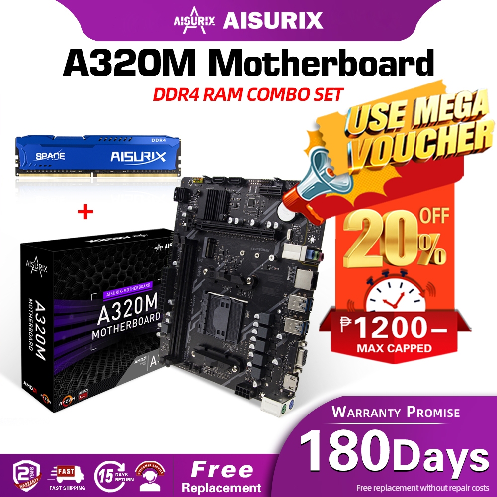AISURIX A320M Motherboard ATX Support DDR4 Memory Socket AM4 Mobo SATA ...