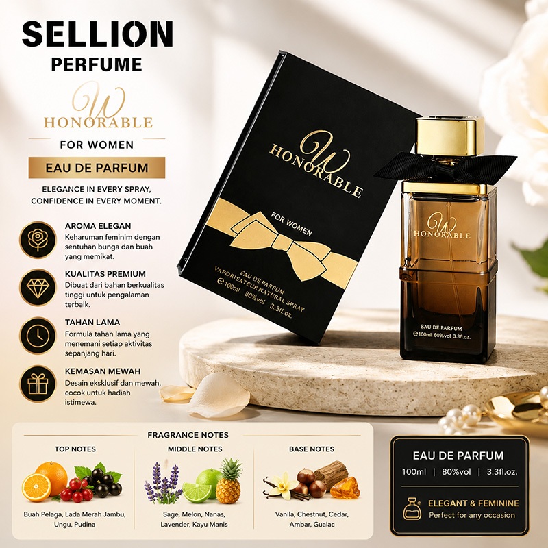SELLION Honorable Women Perfume 100ml EDP Amber Floral Long-Lasting ...